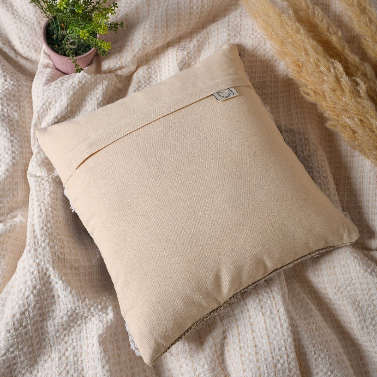 Cotton Indian Handwoven/Handloom Embroidered Cushion Cover-Ajmer (Set Of Two)