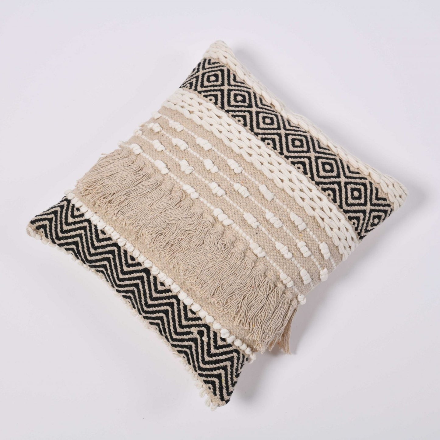 Cotton Indian Handwoven/Handloom Boho Cushion Cover – Kahira (Set Of Two)