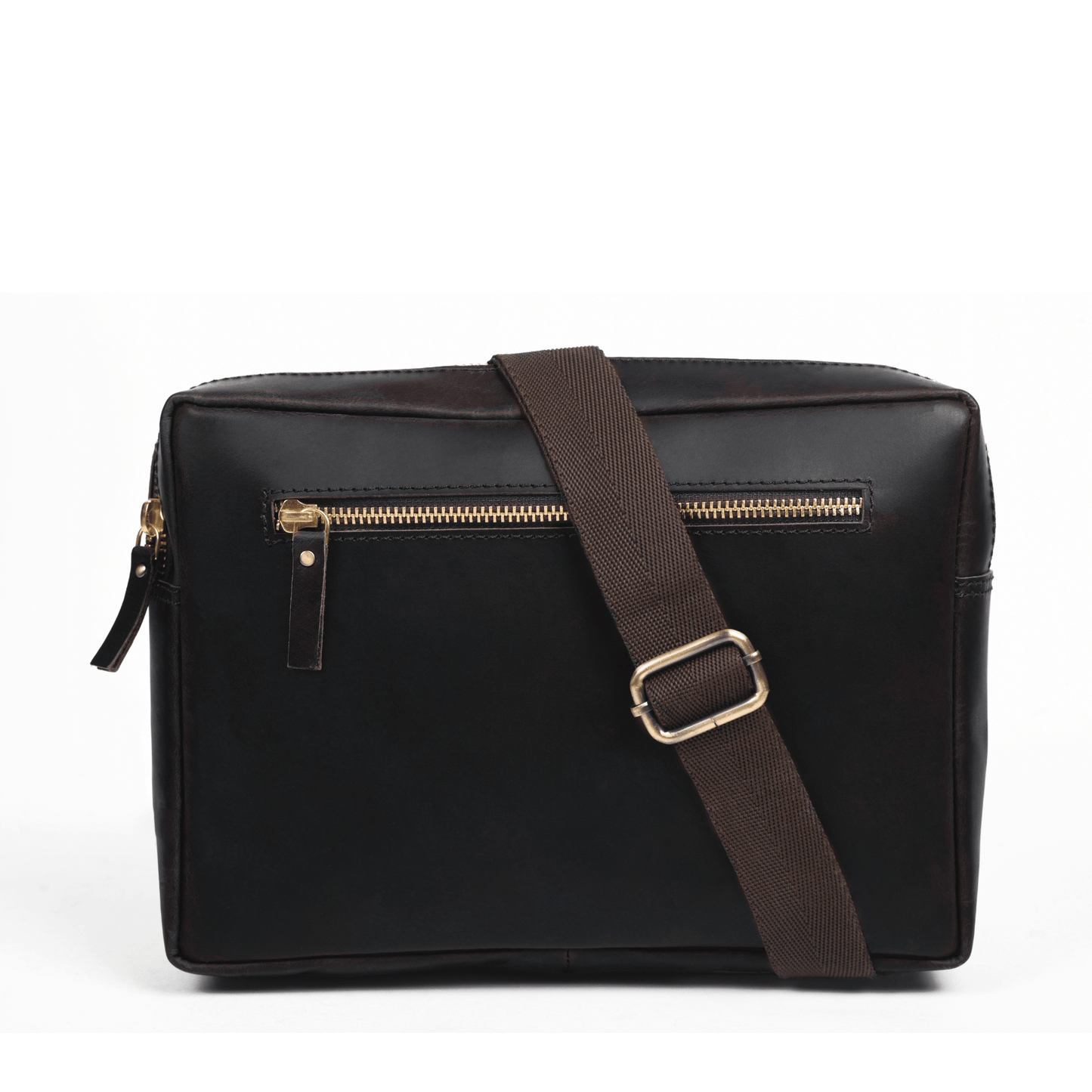 Get set rider Genuine Leather Chest Bag Ebony Black