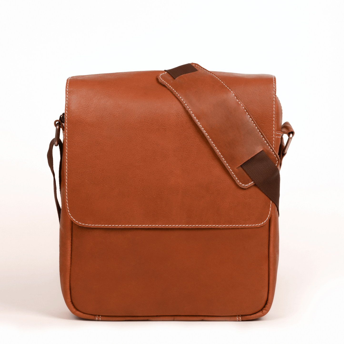 Zipper crossover Genuine Leather Cross Body Bag Sepia Wine