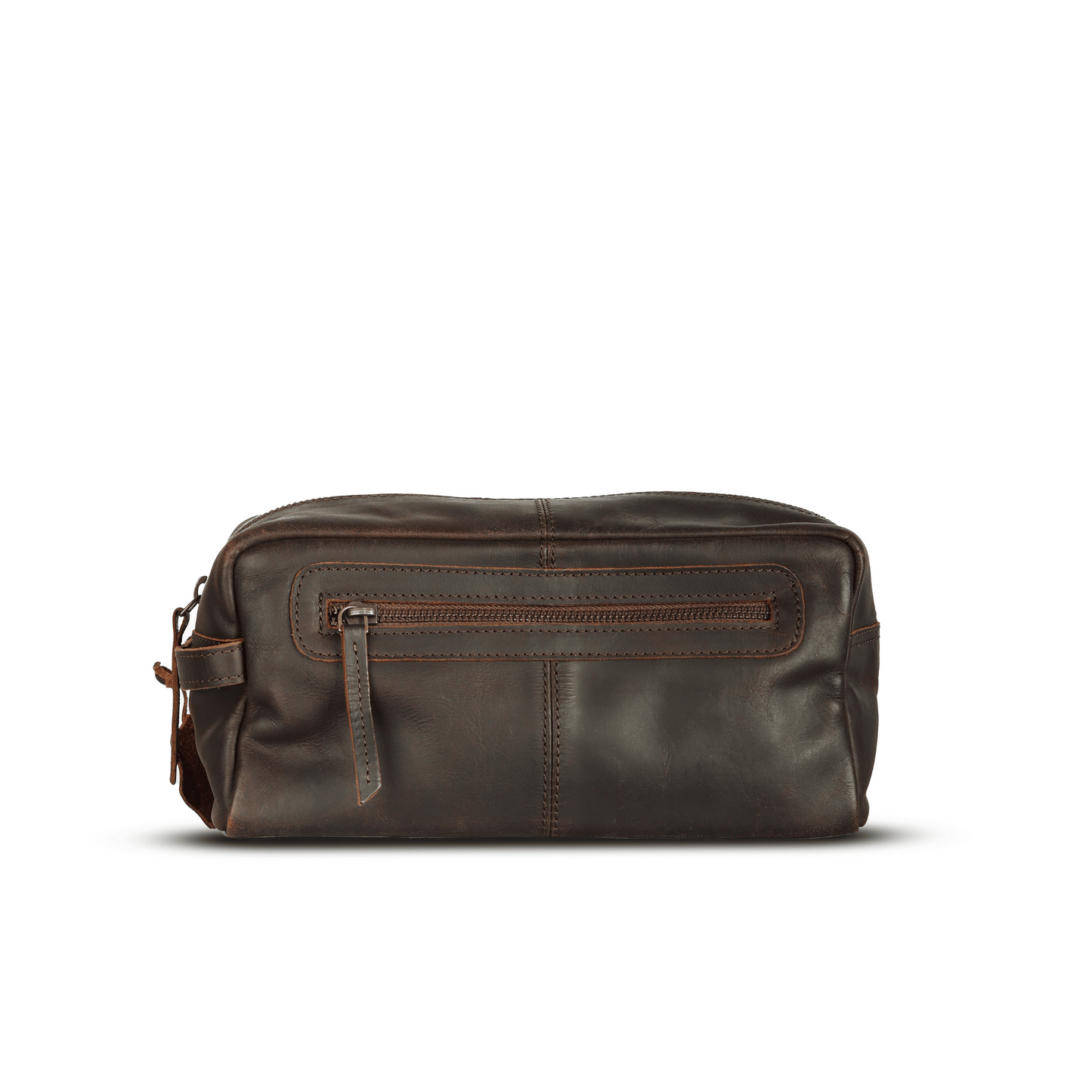 ON the go pouch Genuine Leather Tolietry Bag Ebony Black
