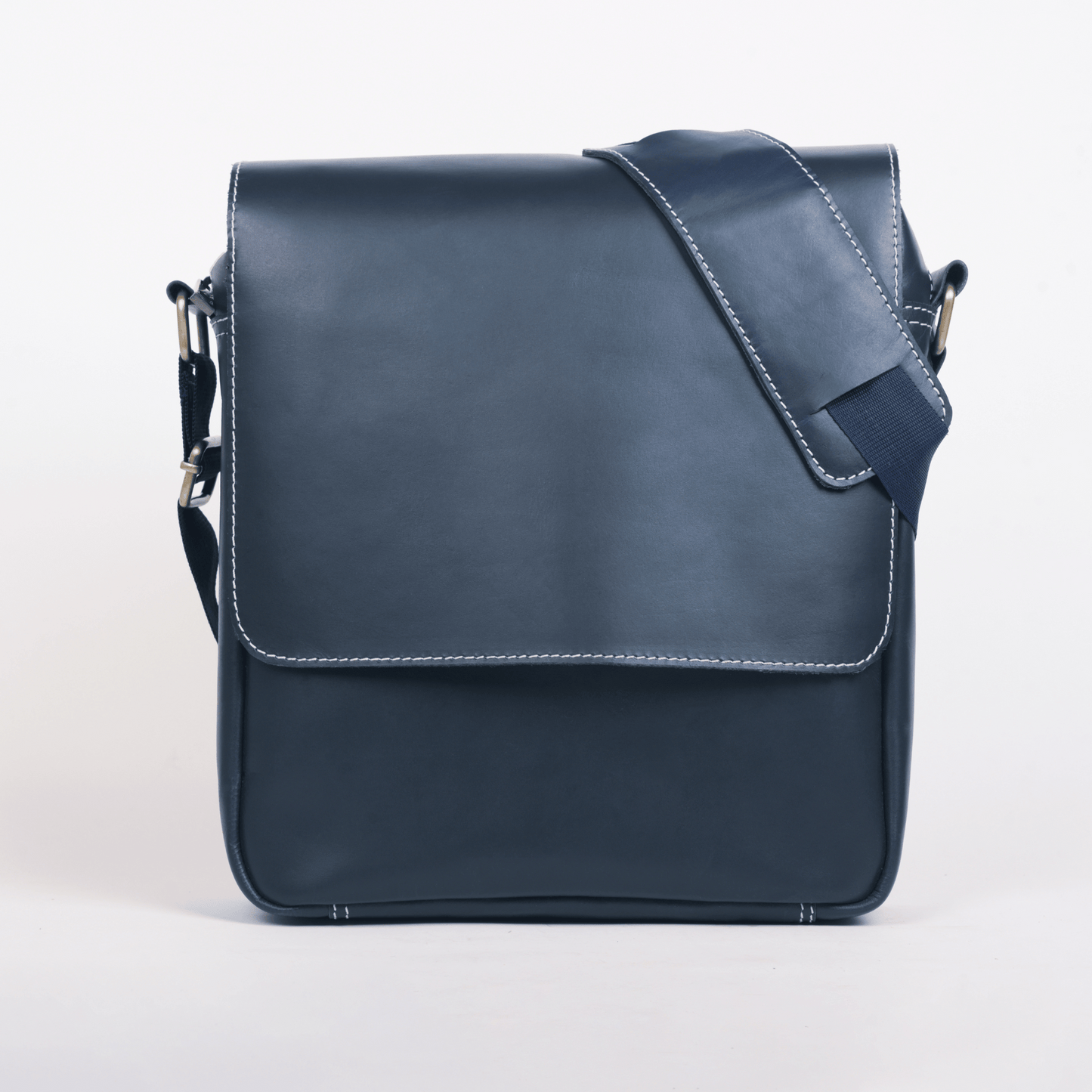 Zipper crossover Genuine Leather Cross Body Bag Ebony Black