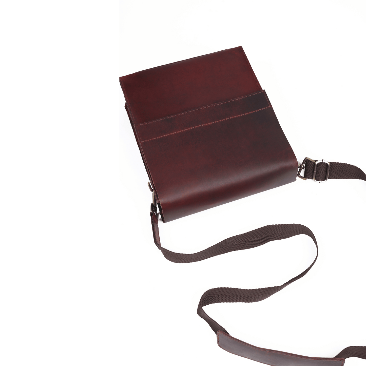 Classic Crossover Genuine Leather Cross Body Bag Sepia Wine