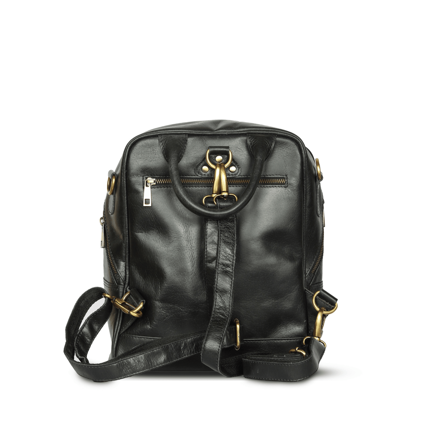 Little Luxe Genuine Leather Backpack Ebony Black