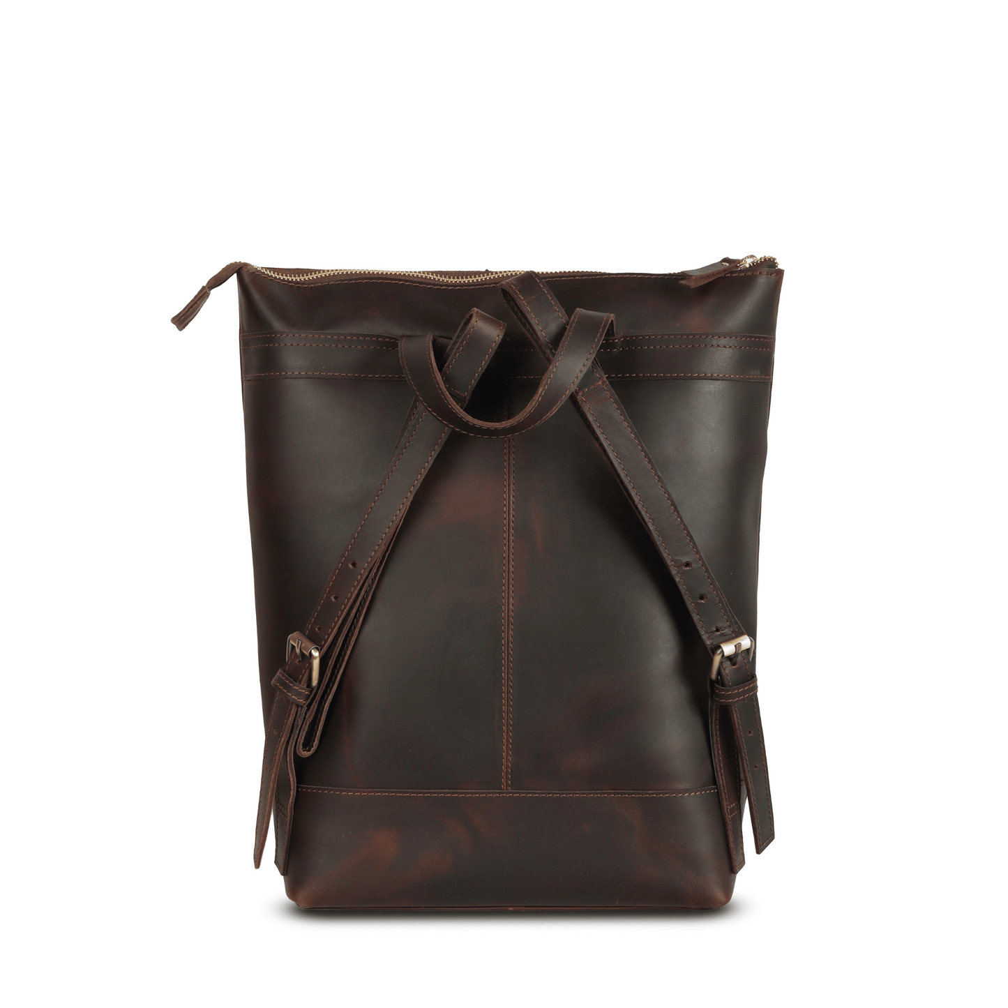 Techtrek Genuine Leather Bagpack Muddy Brown