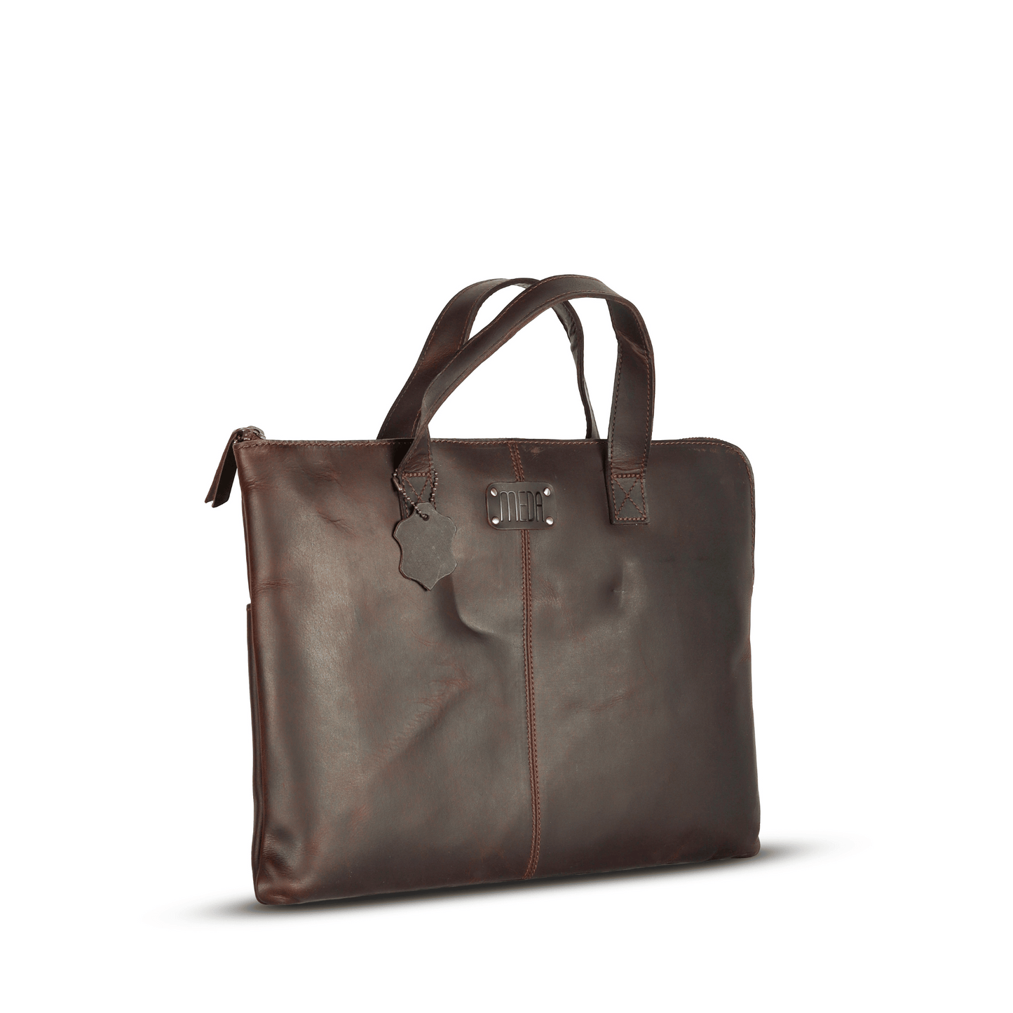 Handy Held Genuine Leather Laptop Bag Muddy Brown