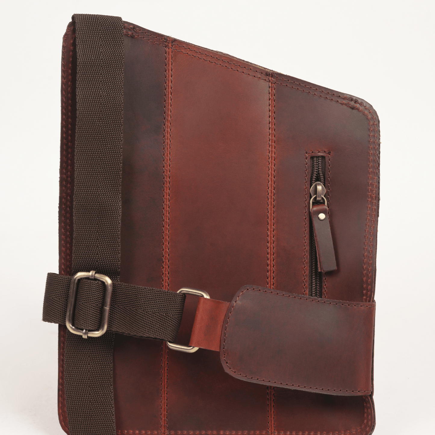 Mini Rover Genuine Leather Chest Bag Sepia wine
