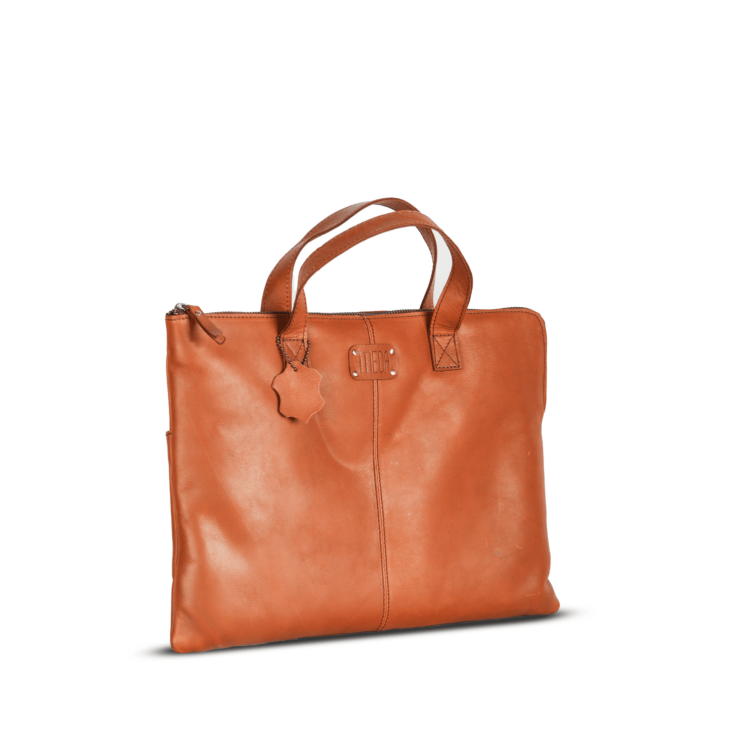 Handy Held Genuine Leather Laptop Bag Tan Touch