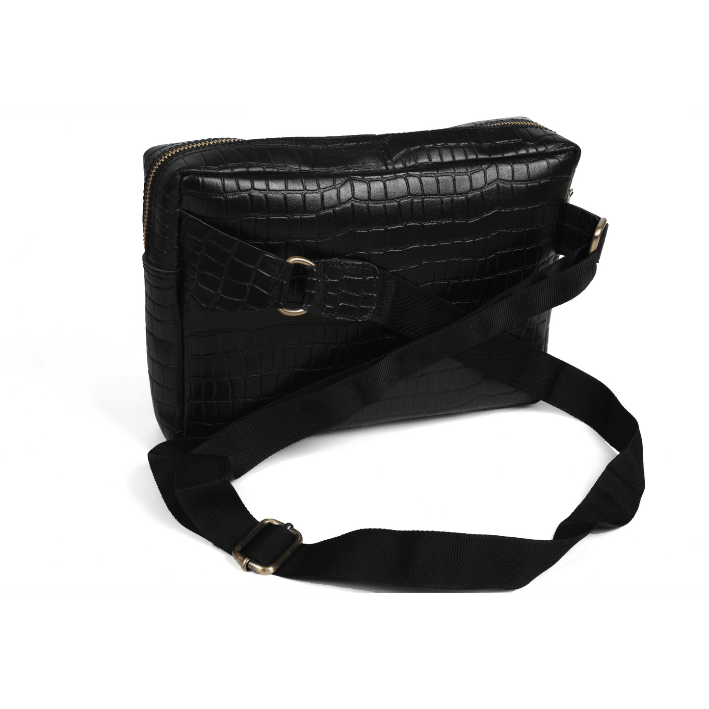 Get set rider Genuine Leather Chest Bag Ebony Black