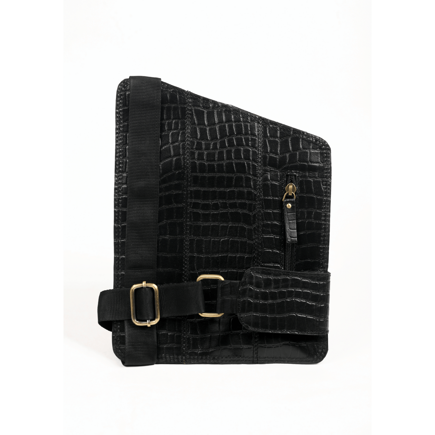 Mini Rover Genuine Leather Chest Bag Ebony Black