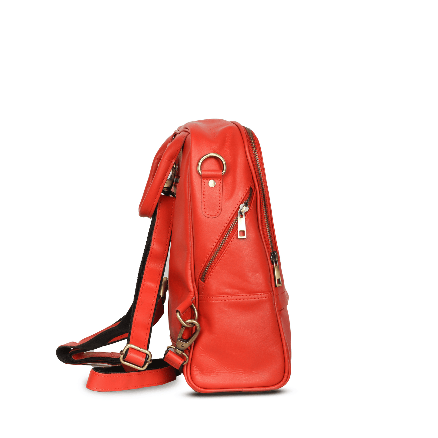 Little Luxe Genuine Leather Backpack Orange Touch