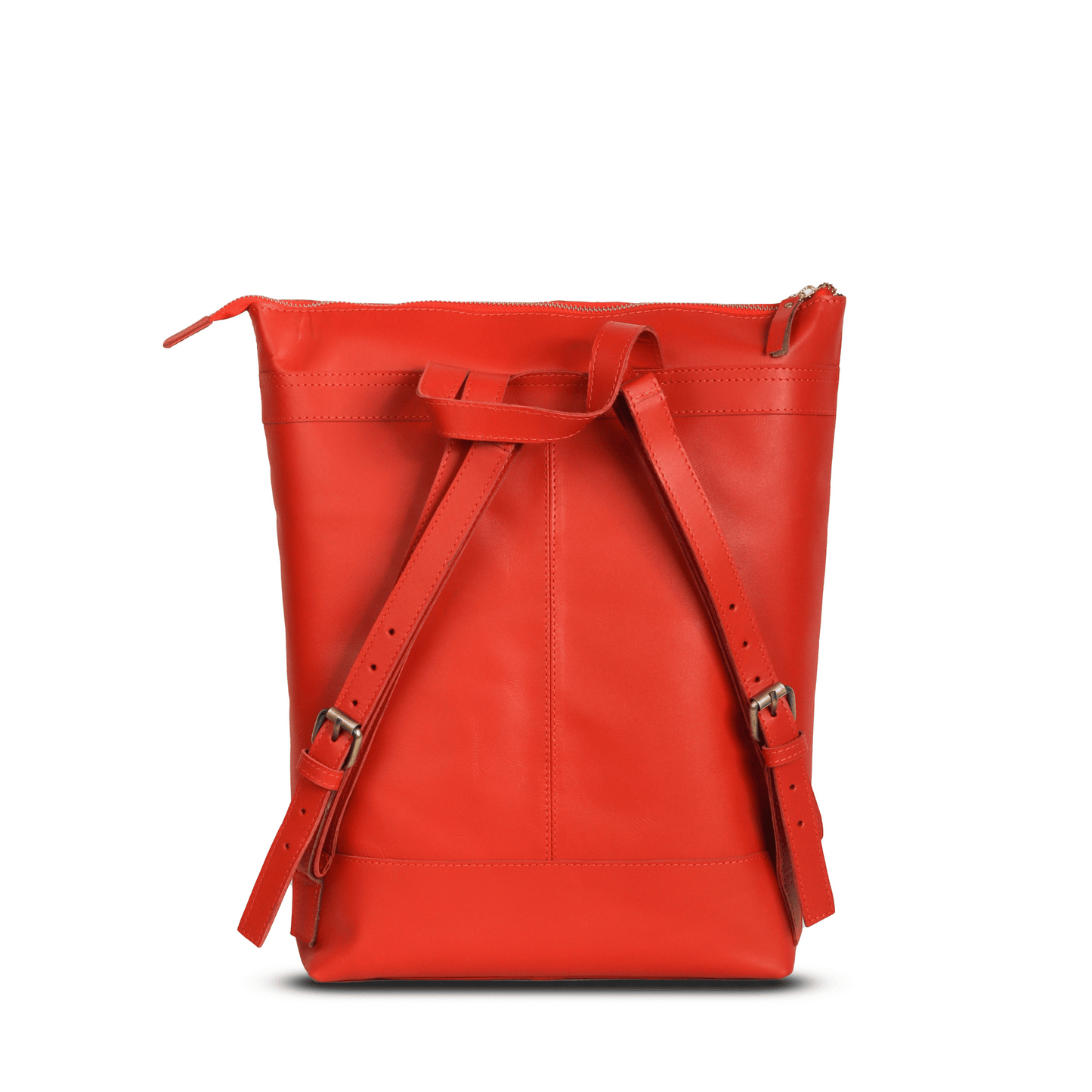 Techtrek Genuine Leather Bagpack Orange Touch
