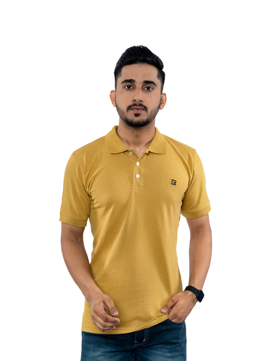 Mustard yellow Tie & Dye Polo T-Shirt