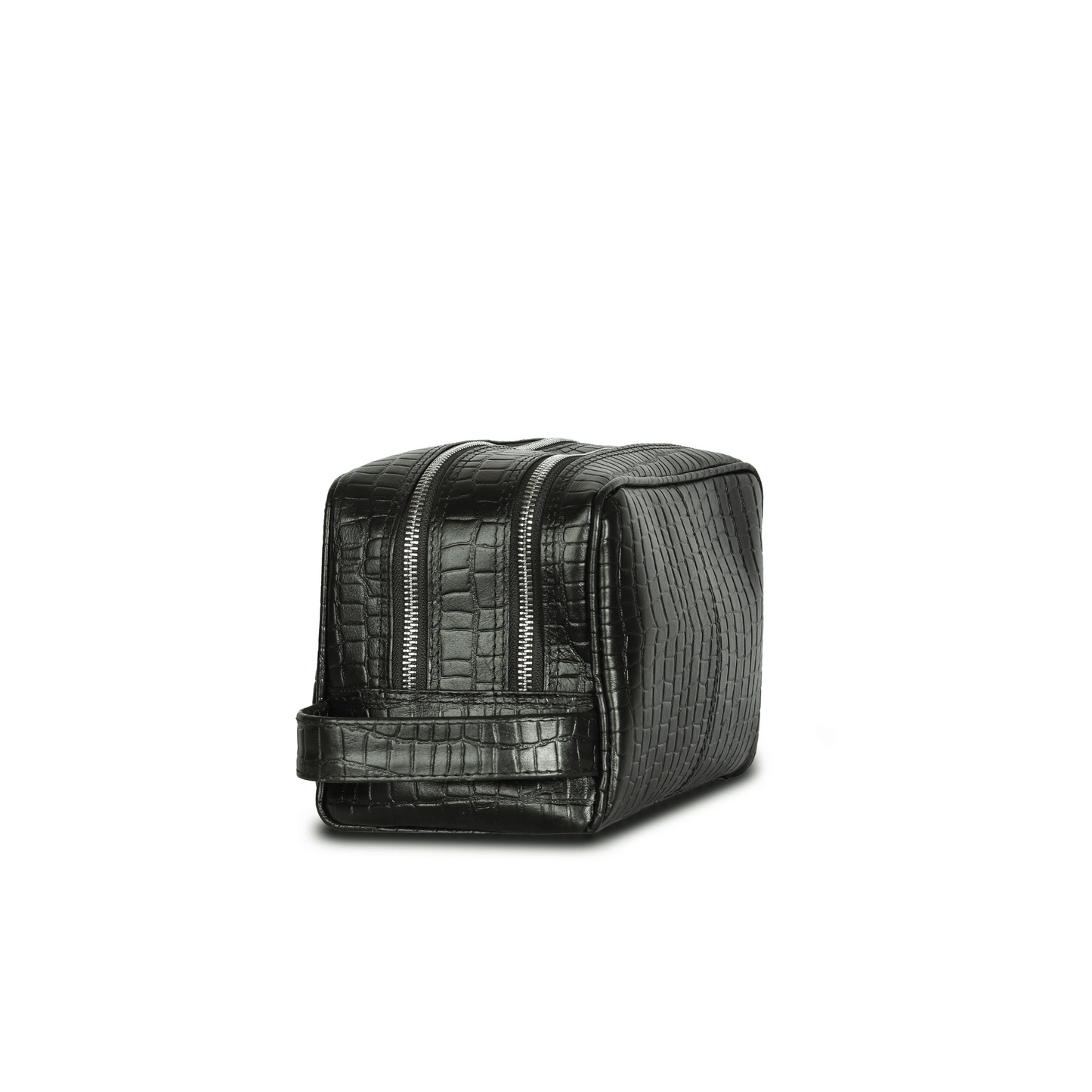 Travel Refresh Genuine Leather Tolietry Bag Ebony Black
