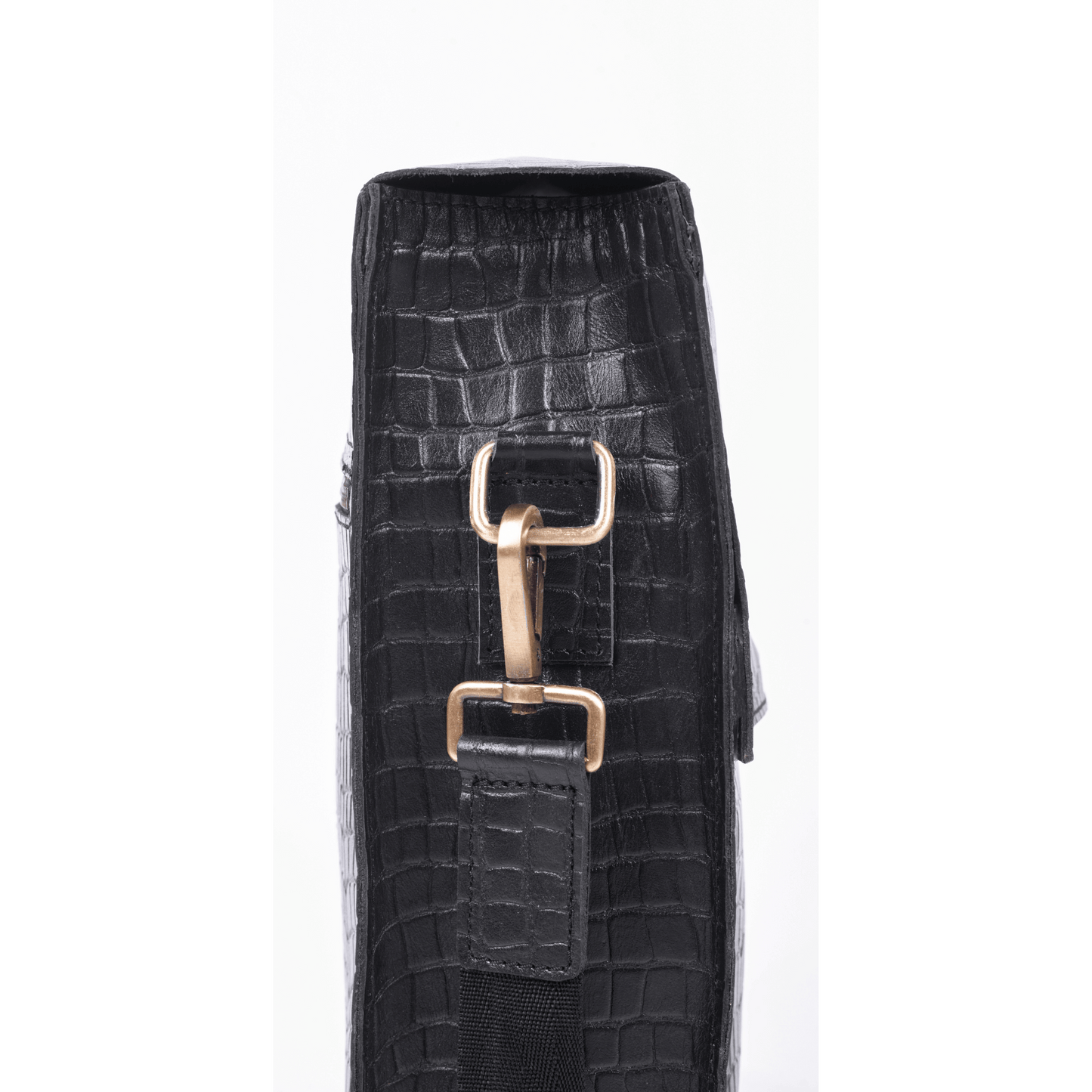 Classic Crossover Genuine Leather Cross Body Bag Ebony Black