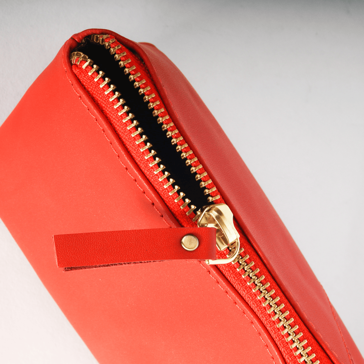 Roamready Genuine Leather Makeup Pouch Orange Touch