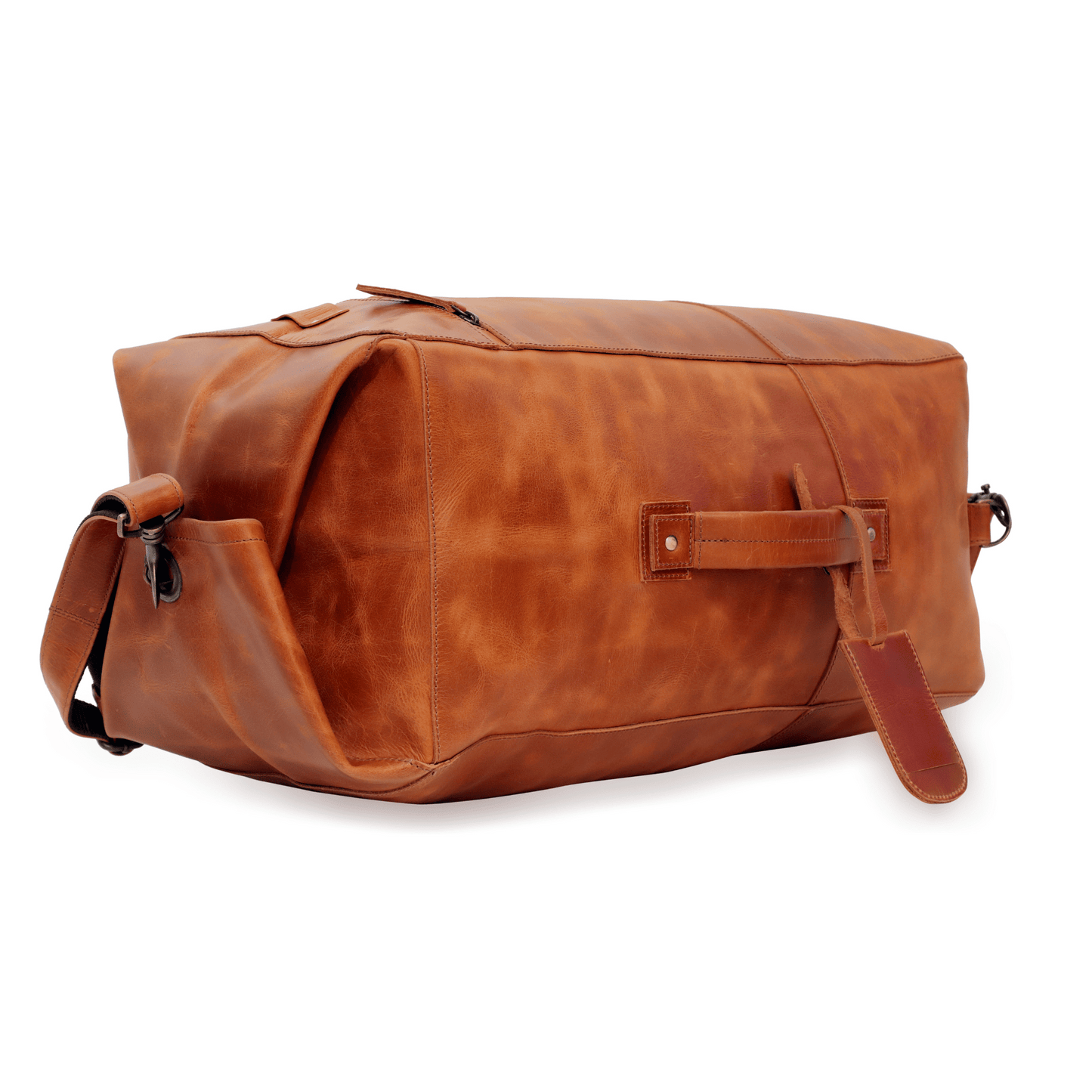 Troopers Military Genuine Leather Duffle Bag Hard Tan
