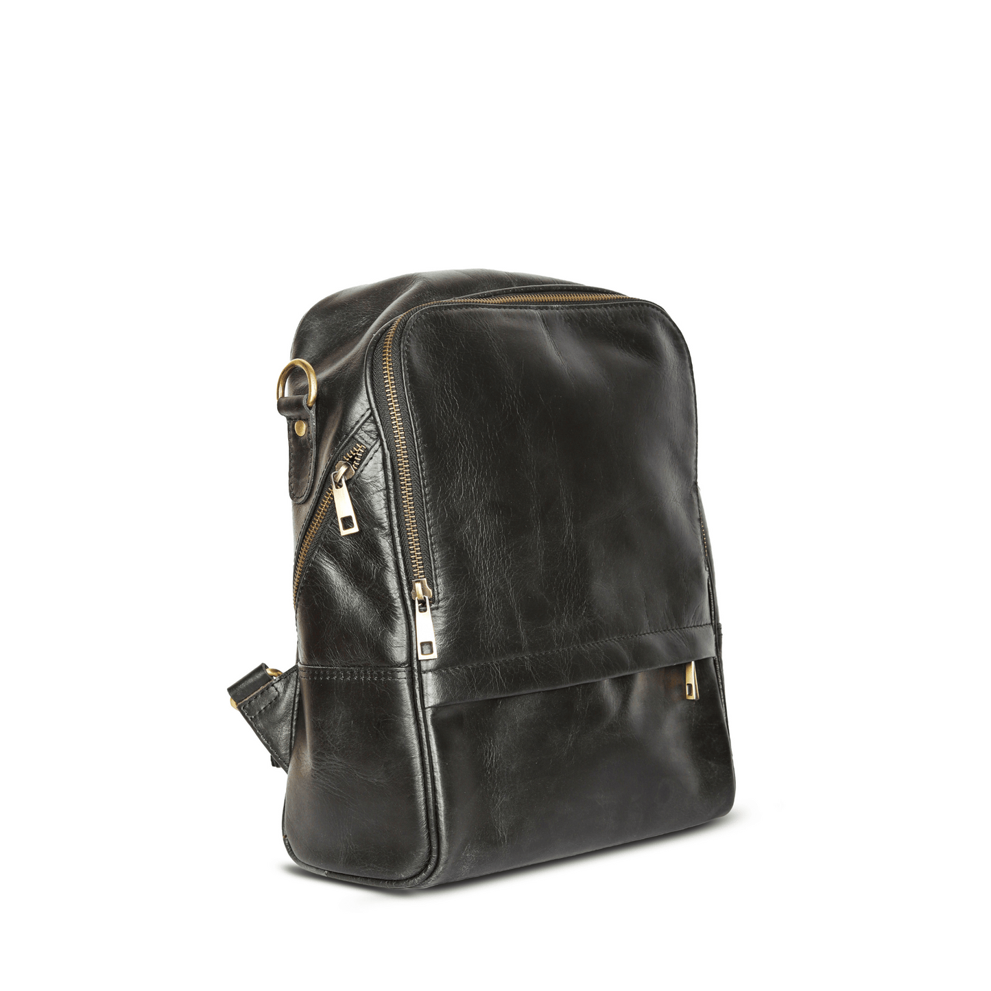Little Luxe Genuine Leather Backpack Ebony Black