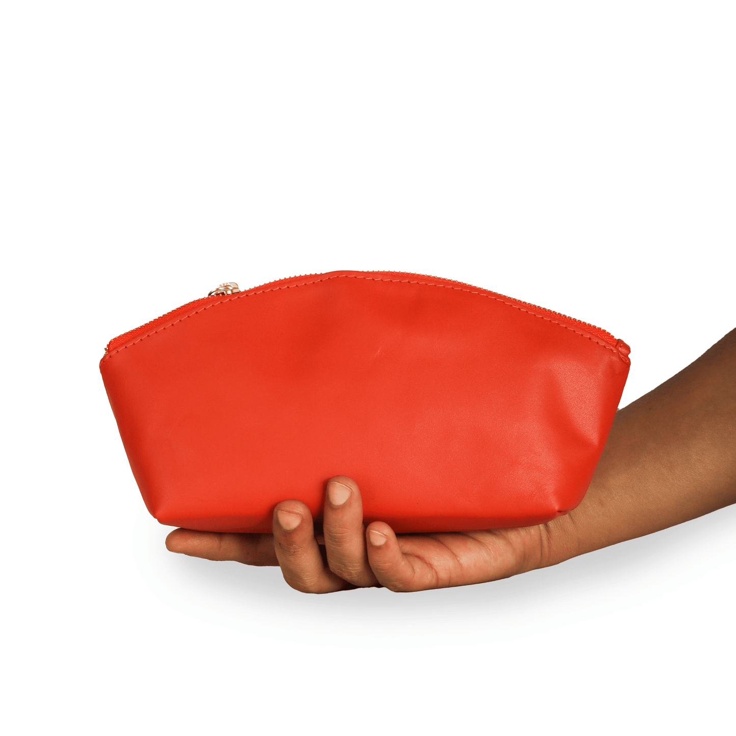 Roamready Genuine Leather Makeup Pouch Orange Touch