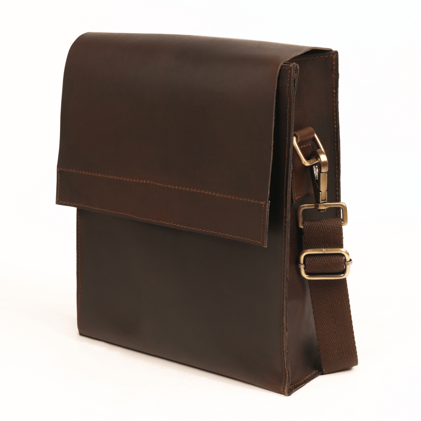 Crossover Genuine Leather Cross Body Bag Muddy Brown