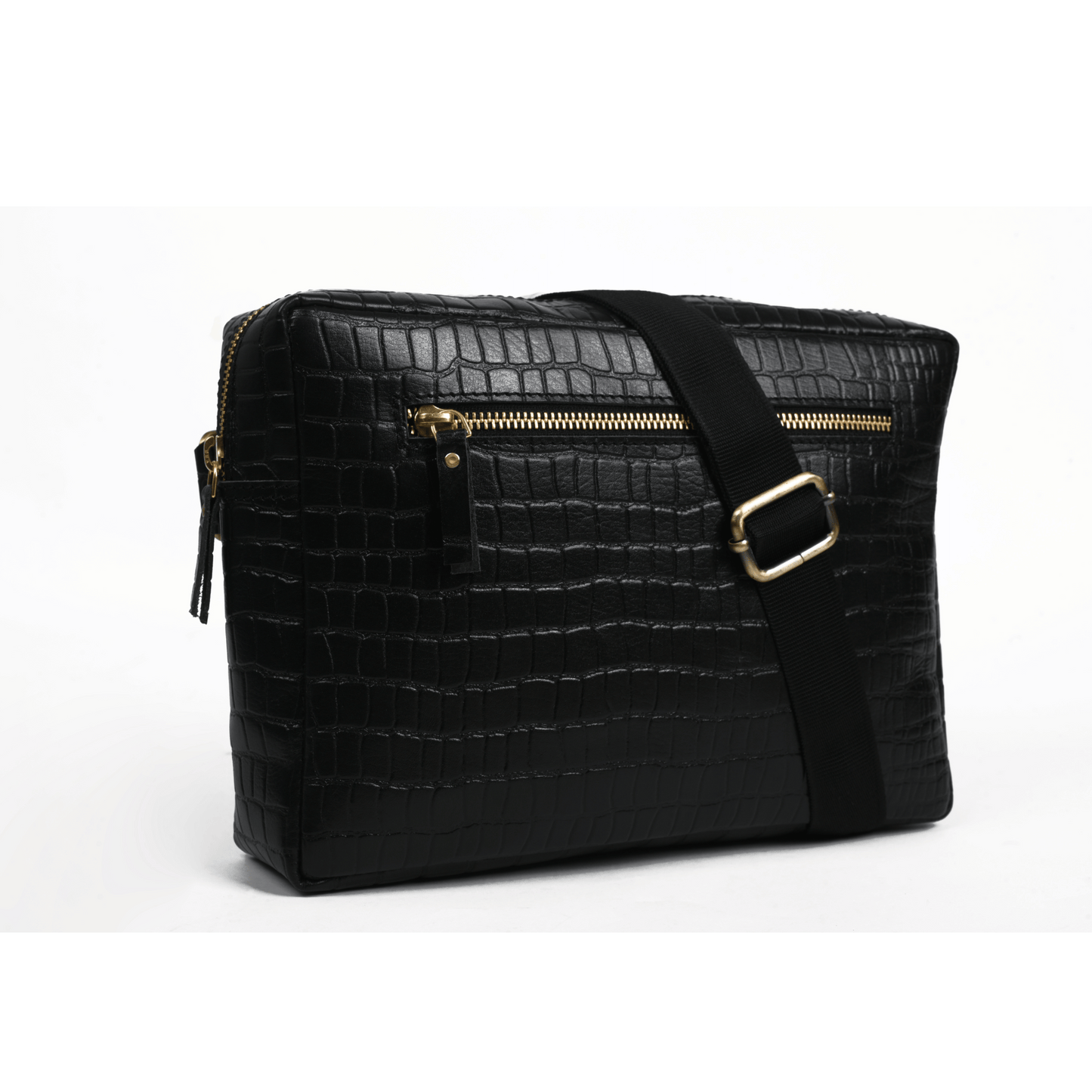 Get set rider Genuine Leather Chest Bag Ebony Black