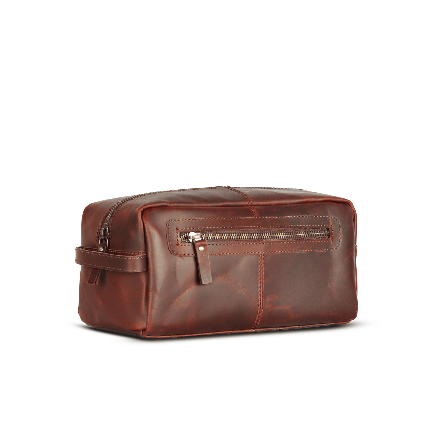 ON the go pouch Genuine Leather Tolietry Bag Sepia Wine