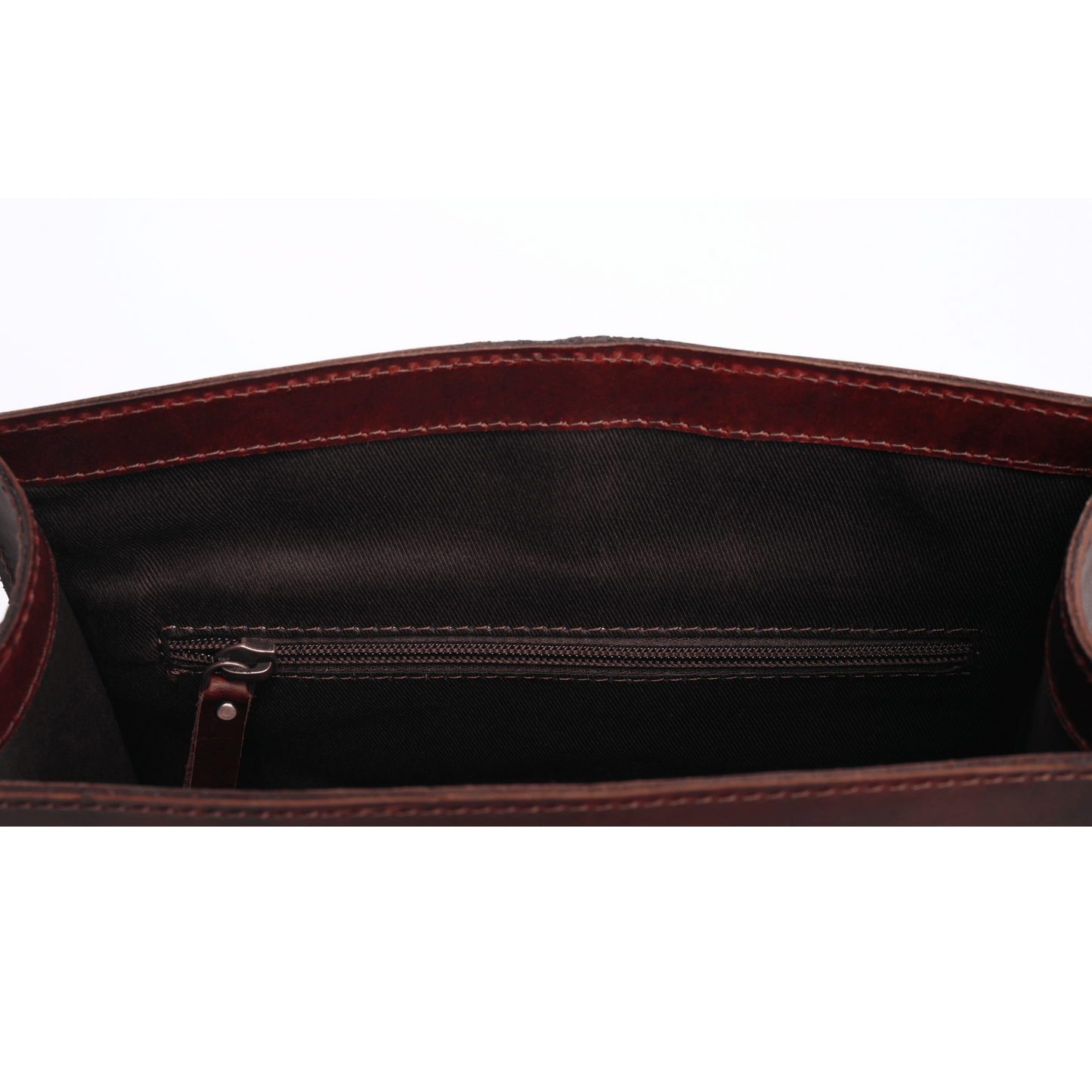 Classic Crossover Genuine Leather Cross Body Bag Sepia Wine