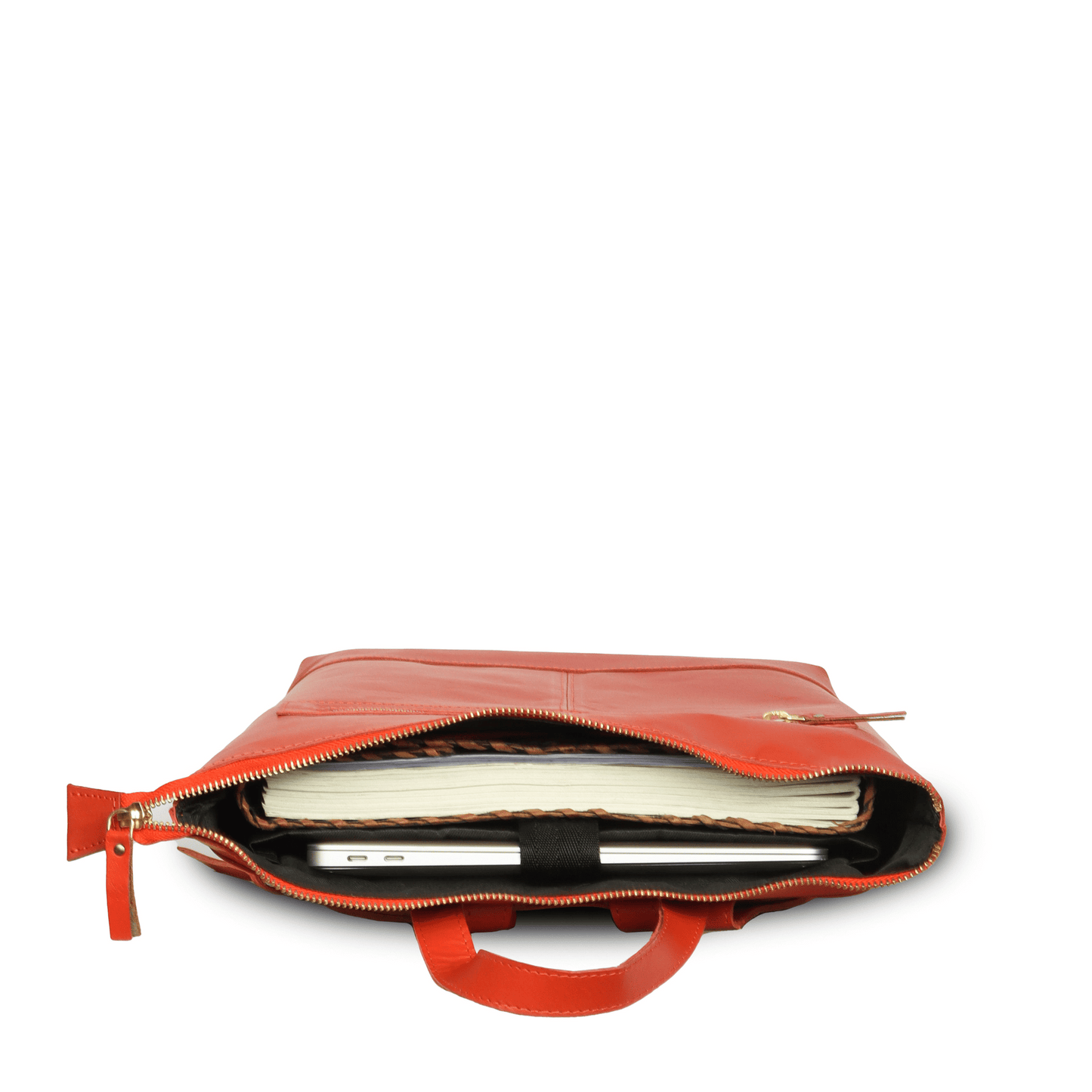 Techtrek Genuine Leather Bagpack Orange Touch