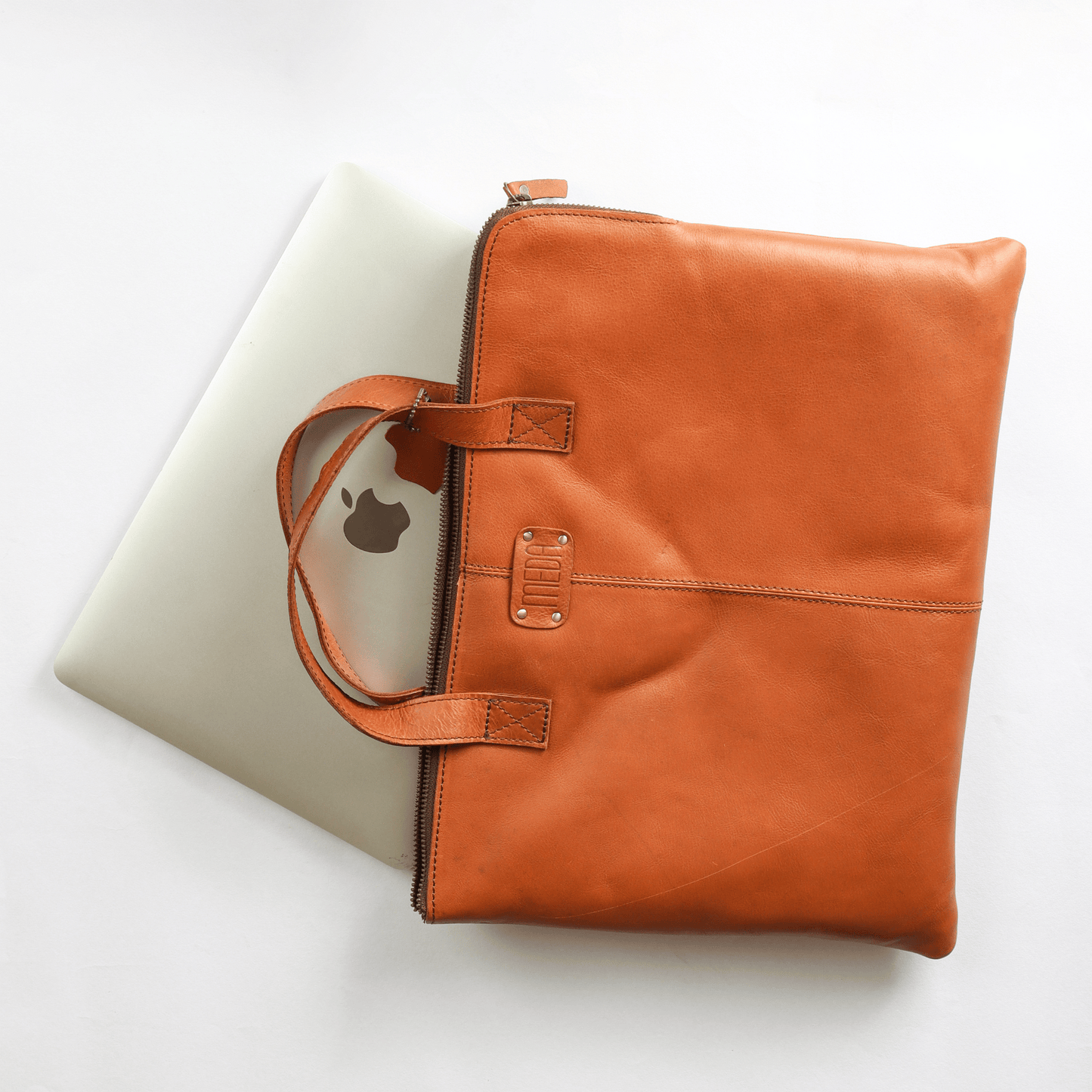 Handy Held Genuine Leather Laptop Bag Tan Touch