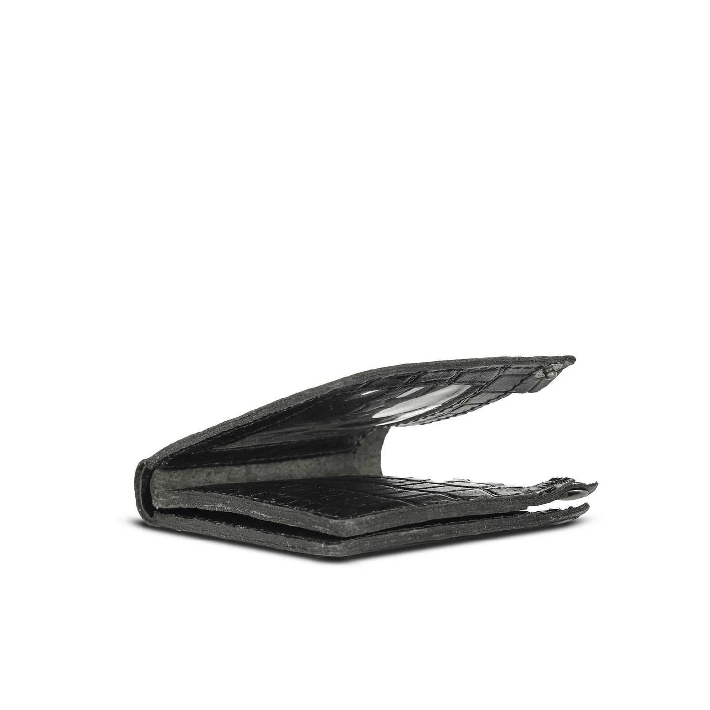 Mini Glam Leather Wallet Ebony Black
