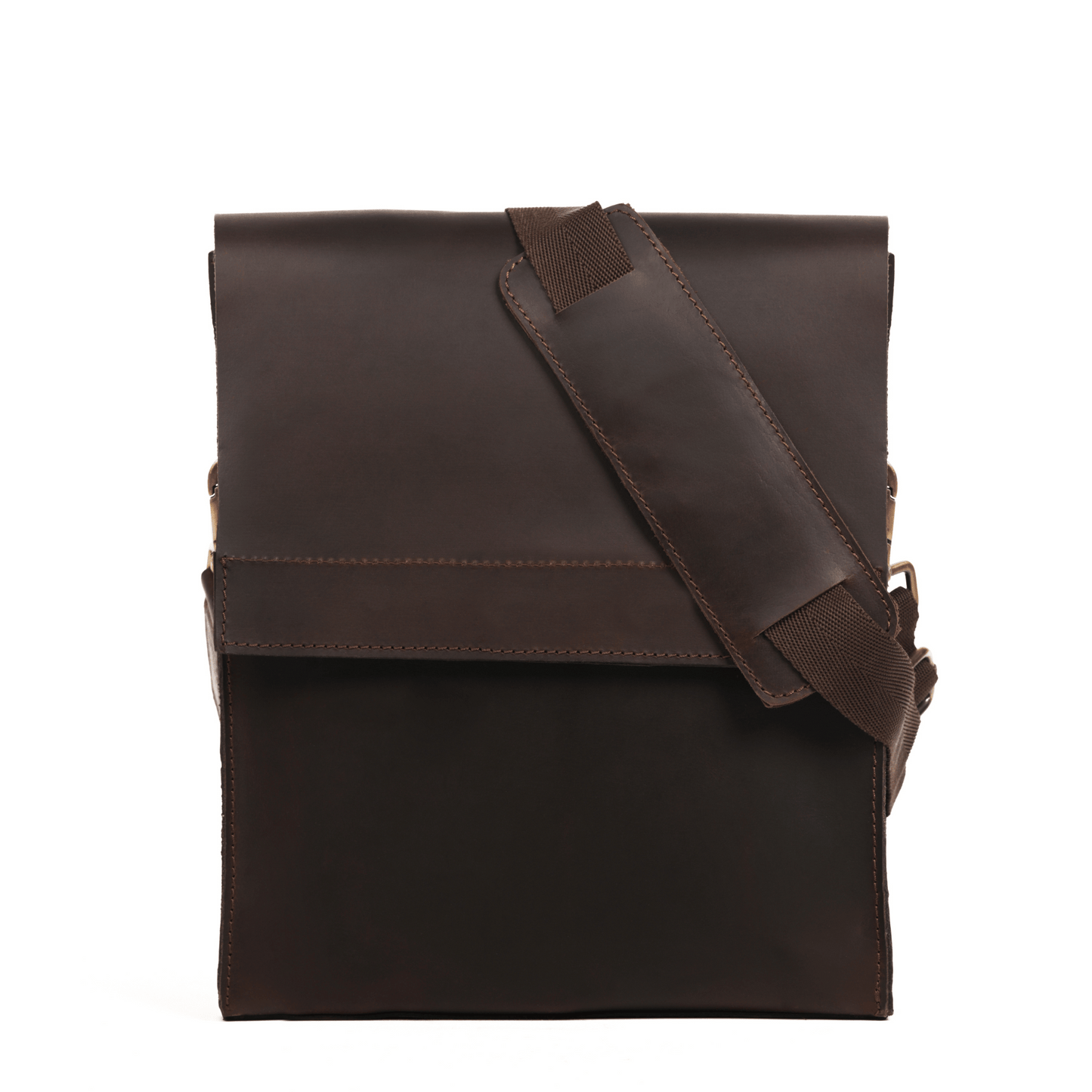 Crossover Genuine Leather Cross Body Bag Muddy Brown