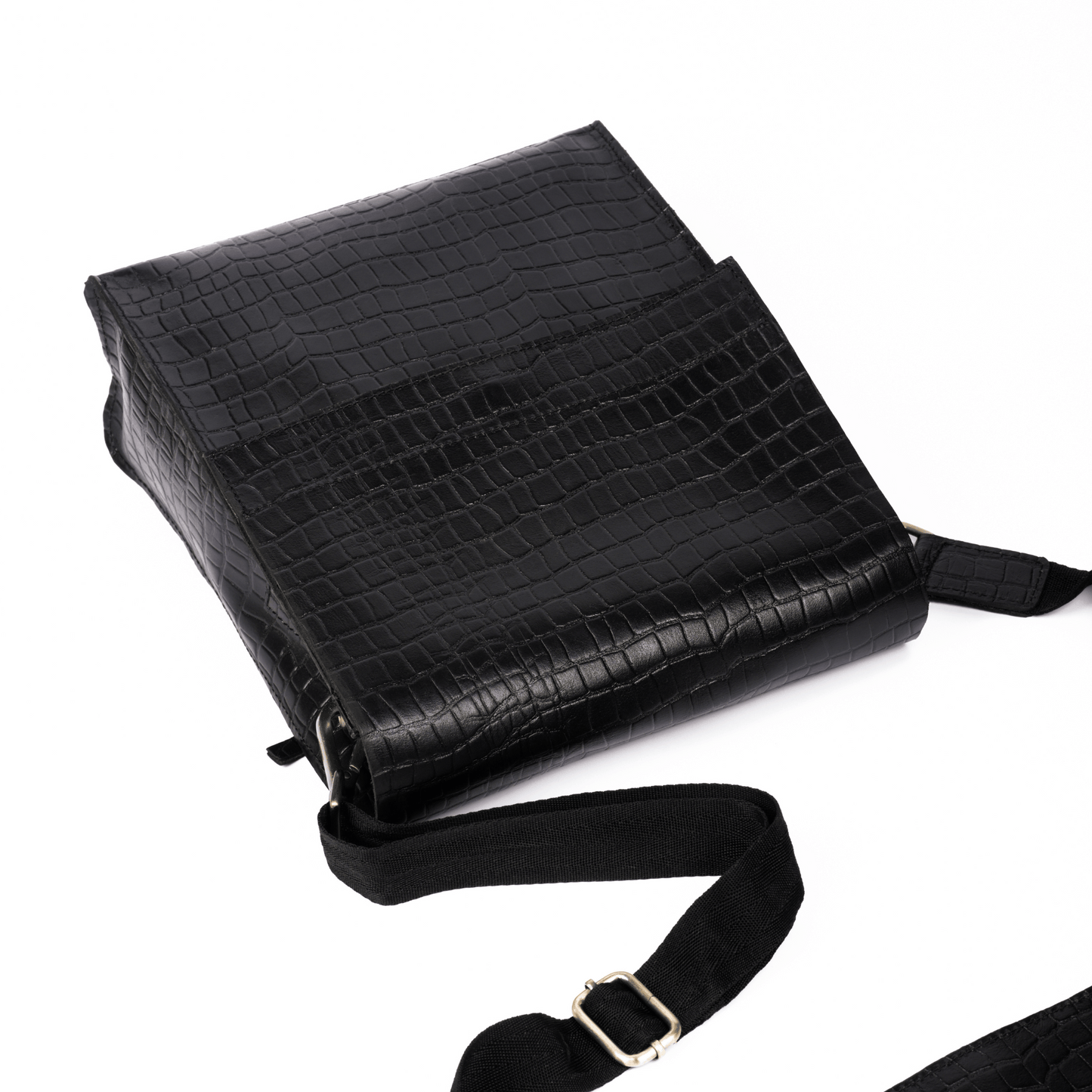 Classic Crossover Genuine Leather Cross Body Bag Ebony Black