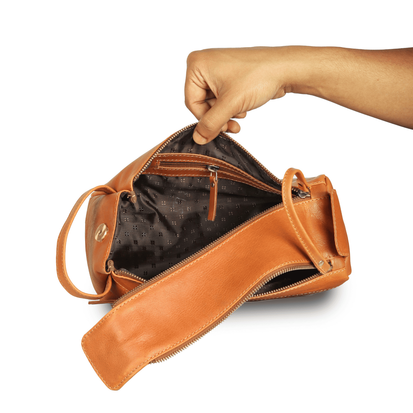 Travel Mate Genuine Leather Tolietry Bag Tan Touch