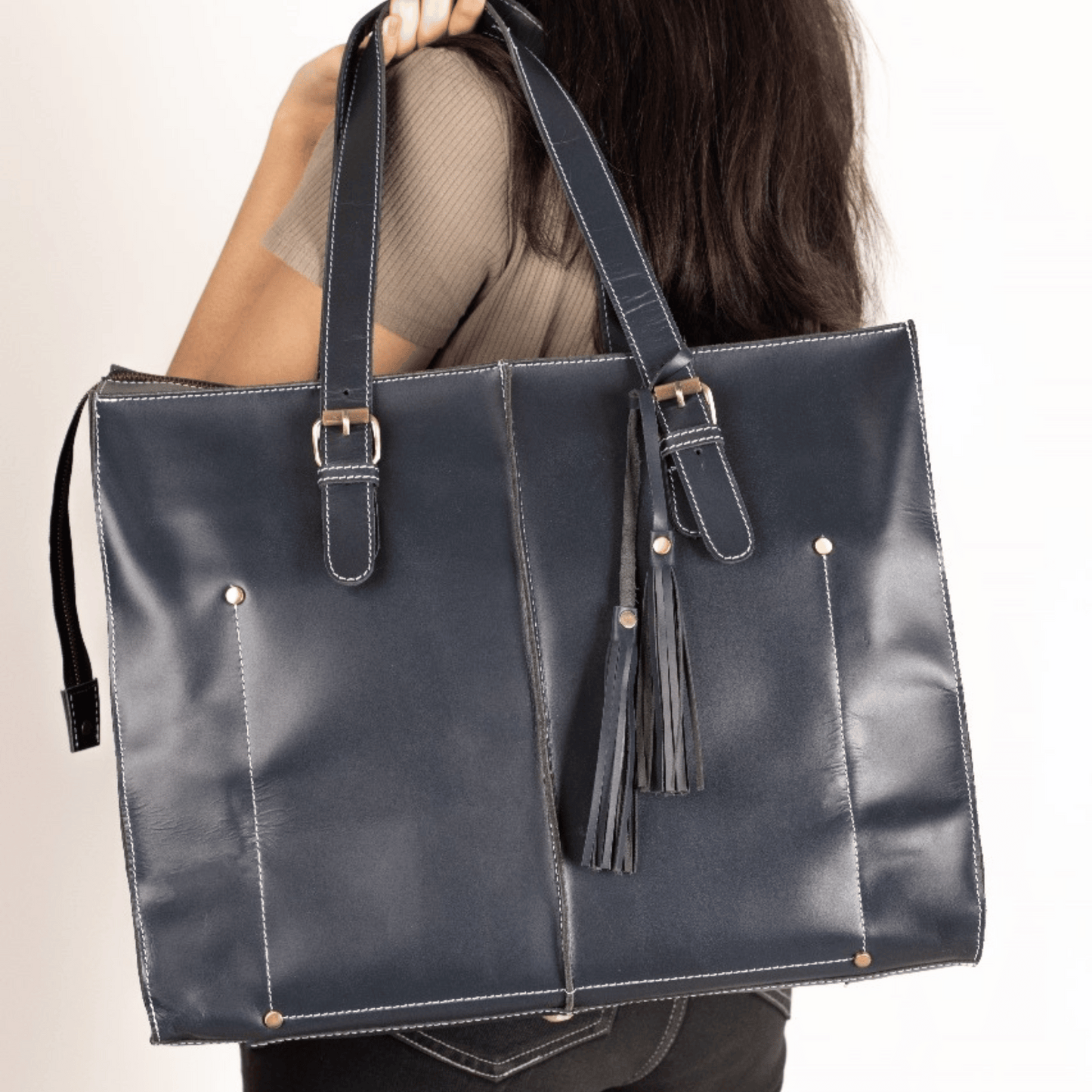 Shopper Tote Bag Big Size Midnight Blue