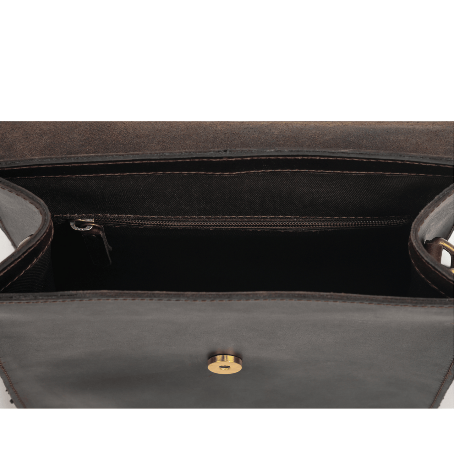 Crossover Genuine Leather Cross Body Bag Muddy Brown
