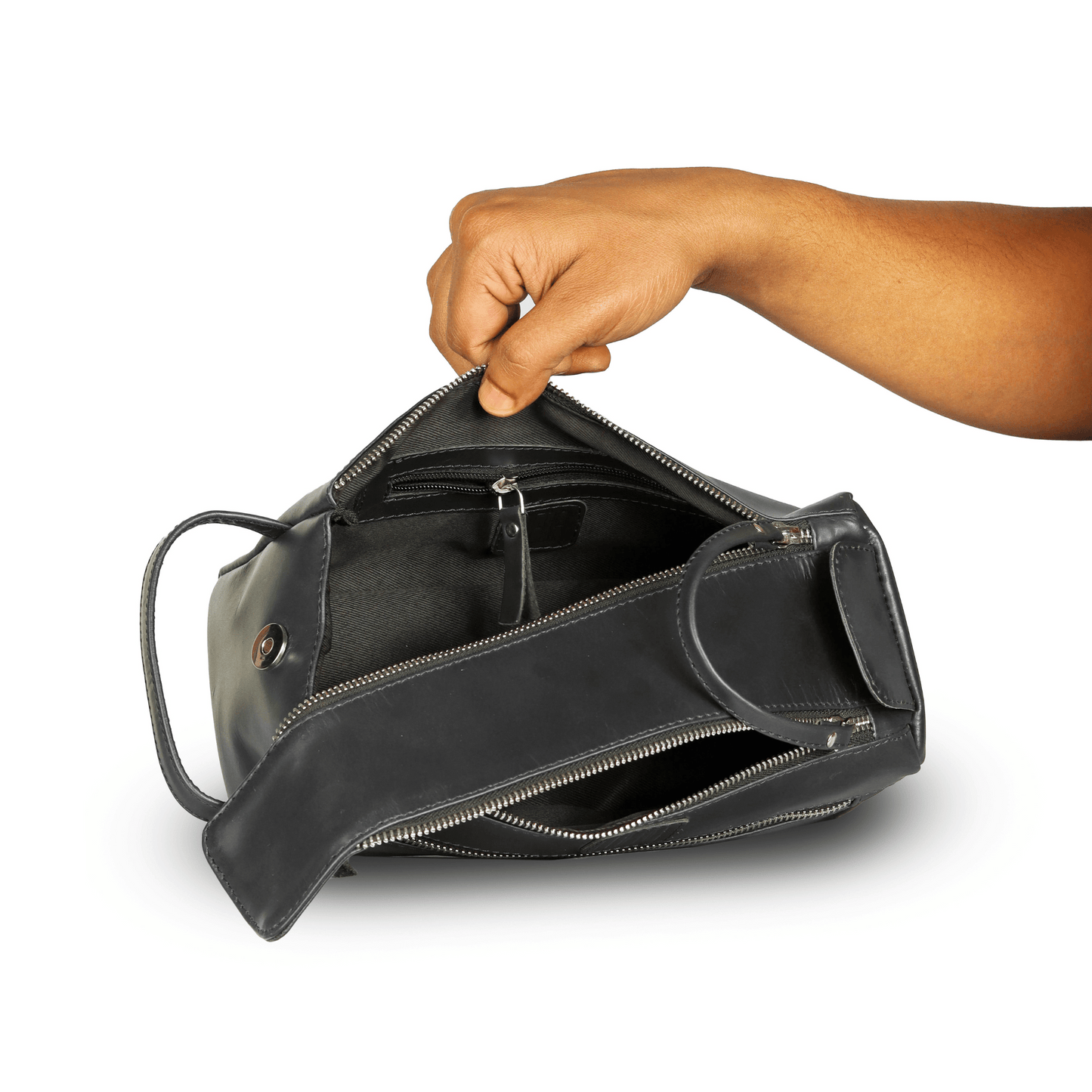 Travel Mate Genuine Leather Tolietry Bag Midnight Blue