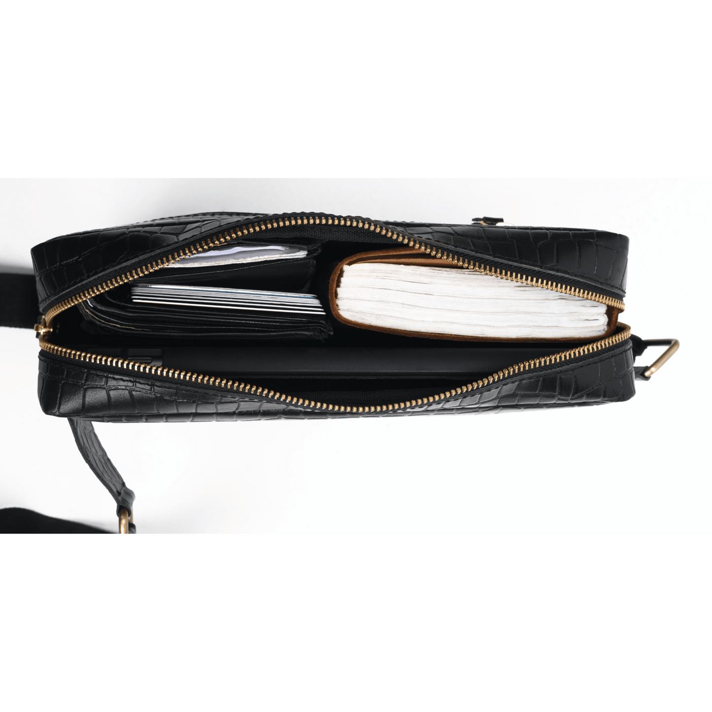 Get set rider Genuine Leather Chest Bag Ebony Black