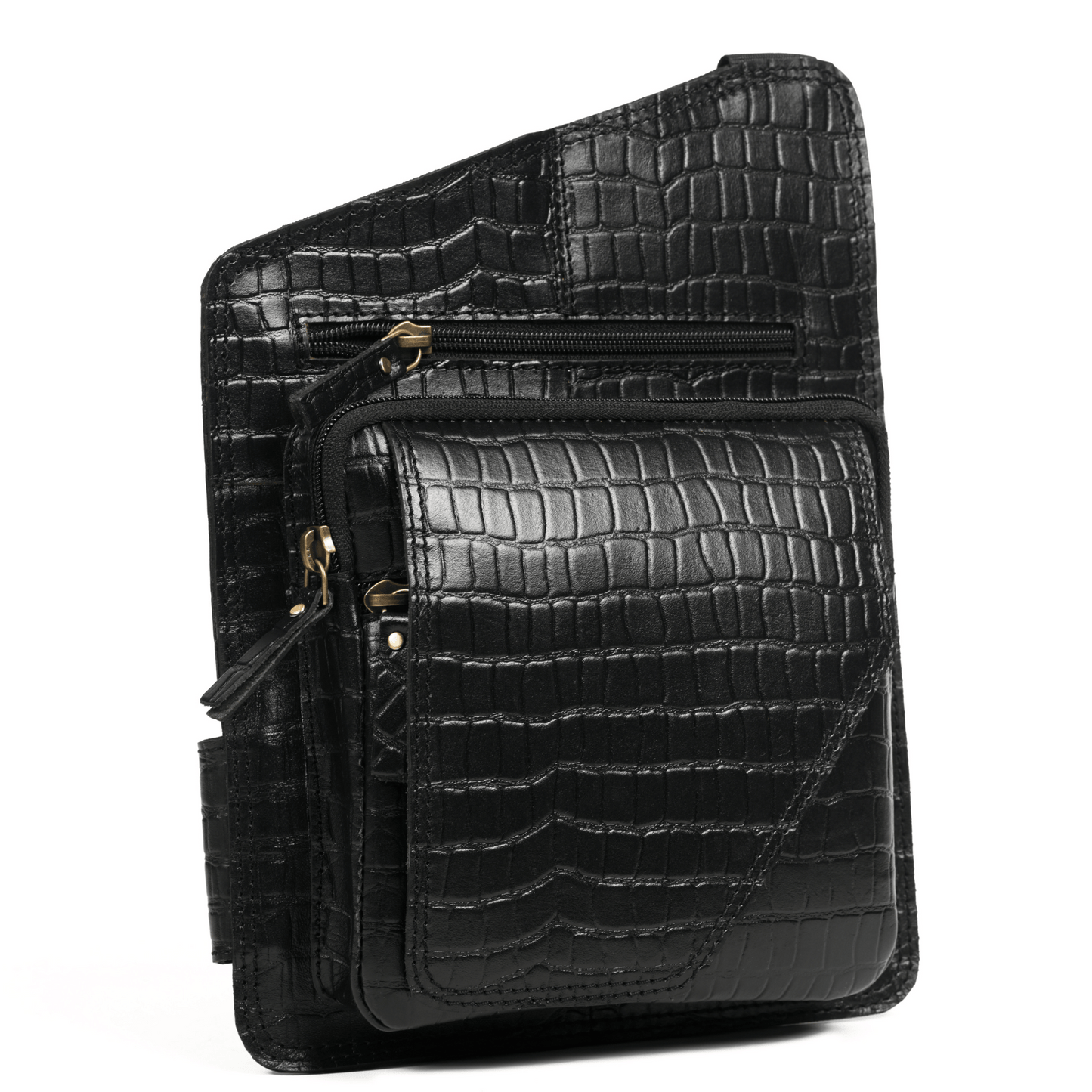 Mini Rover Genuine Leather Chest Bag Ebony Black