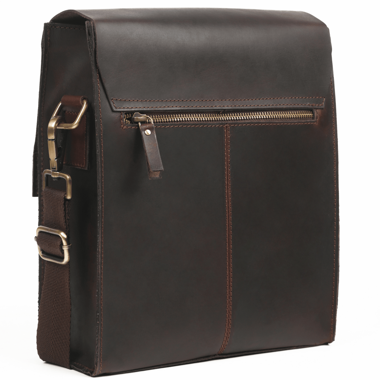 Crossover Genuine Leather Cross Body Bag Muddy Brown