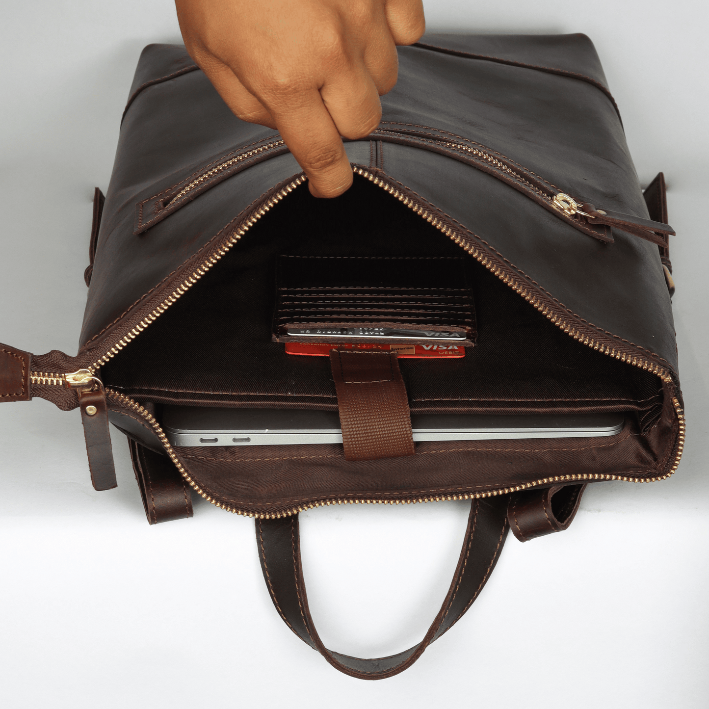 Techtrek Genuine Leather Bagpack Muddy Brown