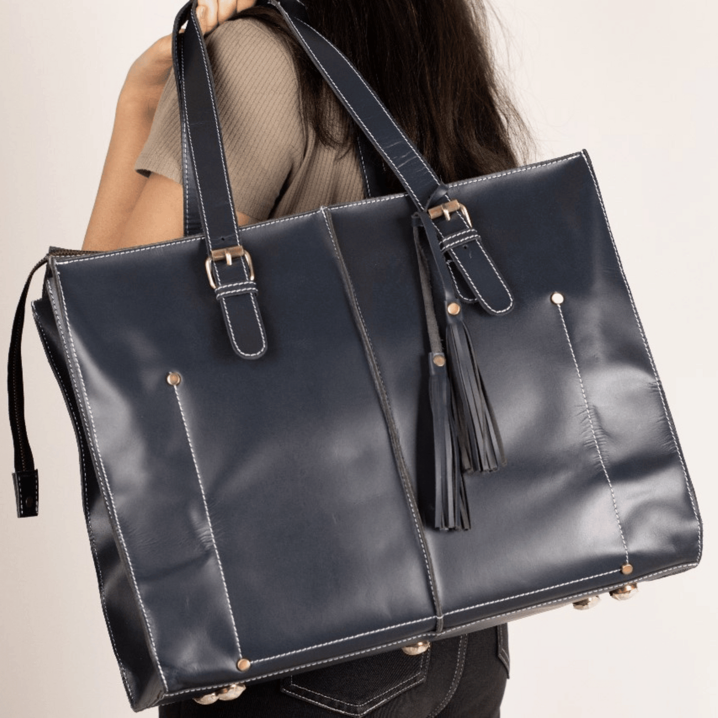 Shopper Tote Bag Big Size Midnight Blue
