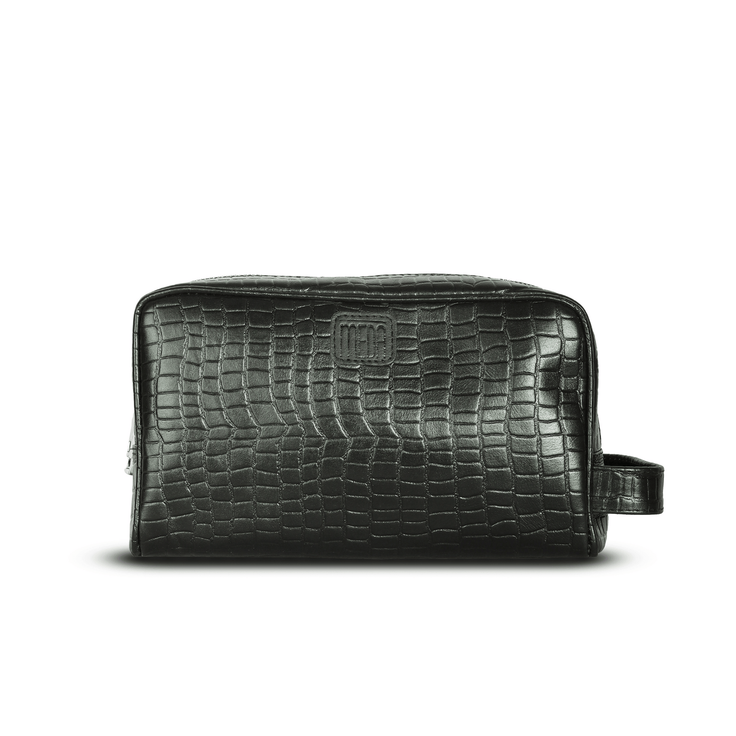 Travel Refresh Genuine Leather Tolietry Bag Ebony Black