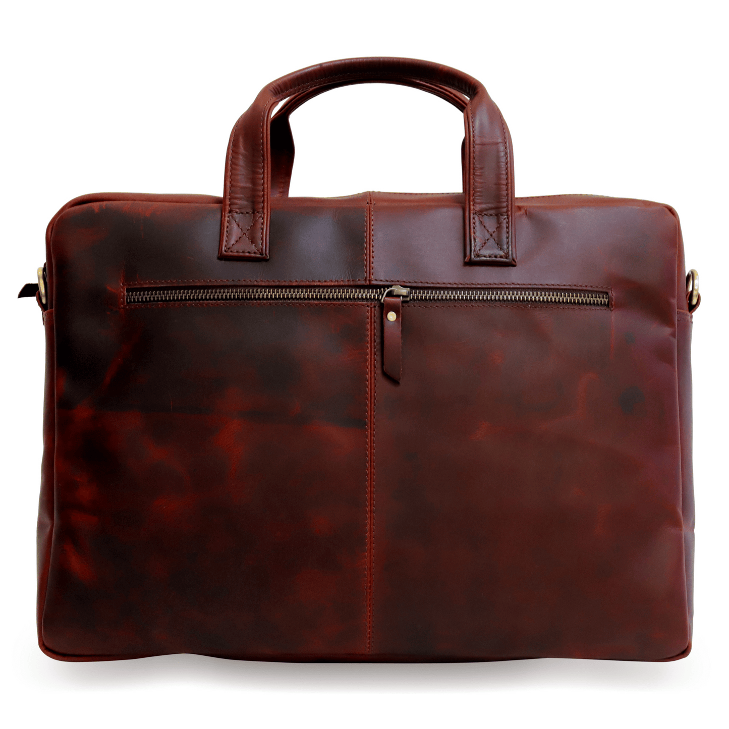 Elite Slimcase Genuine Leather Laptop Brief Case Sepia Wine