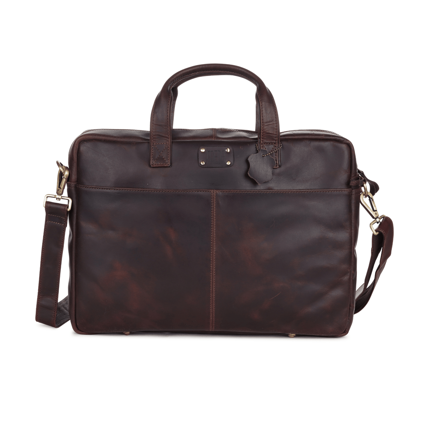 Elite Slimcase Genuine Leather Laptop Brief Case Muddy Brown