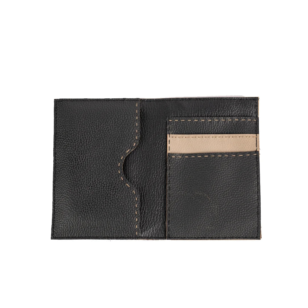 Hand Made And Upcycled Designer Wallets - Polka Black