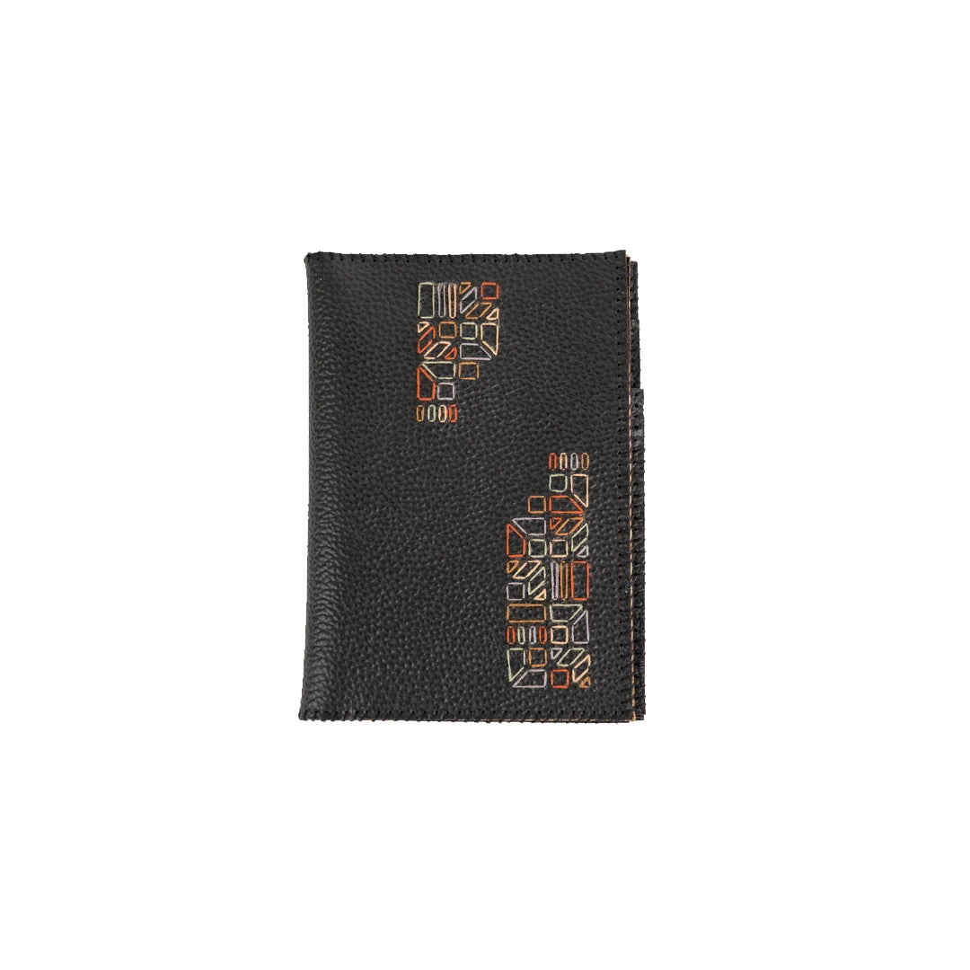 Hand Made And Upcycled Designer Wallets - Geometry art (Black)
