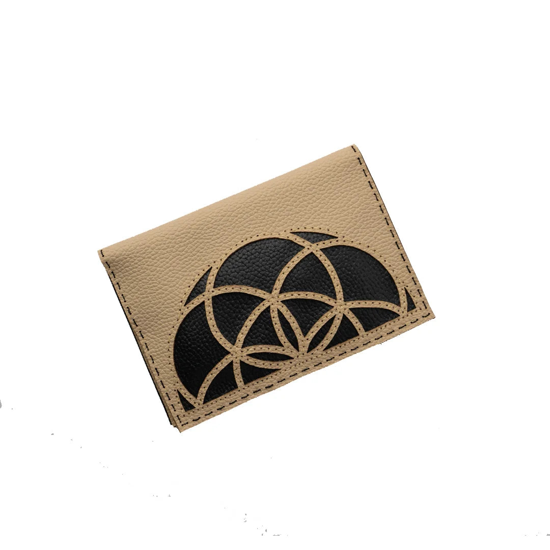 Hand Made And Upcycled Designer Wallets - Mandala (Beige)