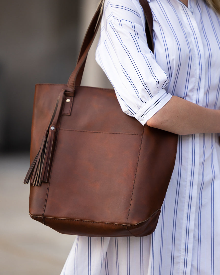 Shopper Tote Bag	Sepia Wine