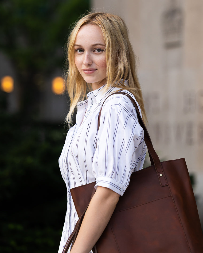 Shopper Tote Bag	Sepia Wine