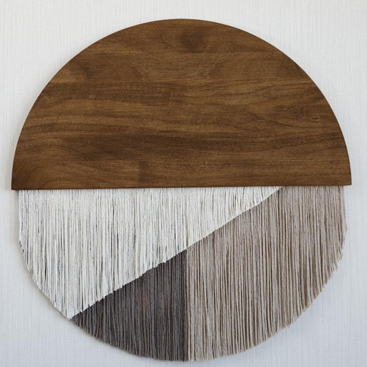 Sacred Threadwork - round fiber art tricolor